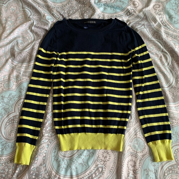 Navy and yellow striped sweater - Picture 1 of 3